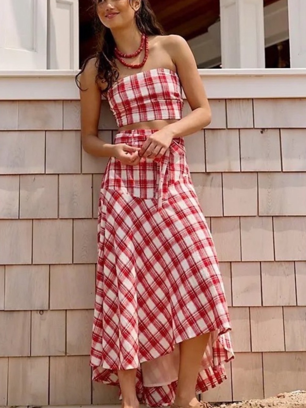 Free People After You Set - Red Plaid | NWT